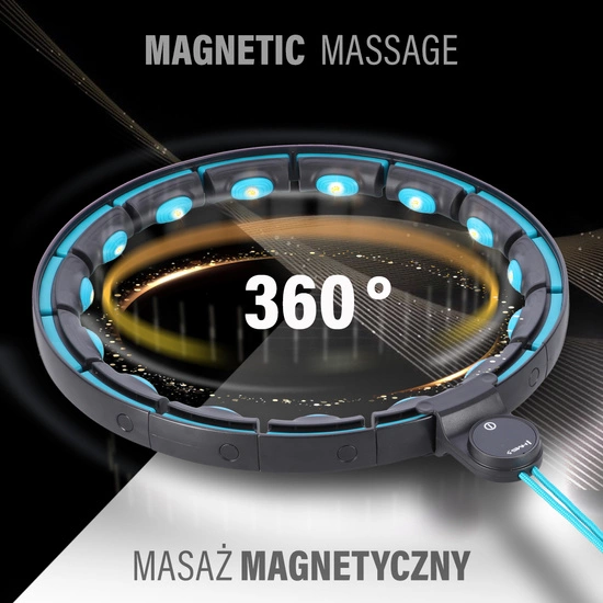 Hula hop z magnesami, obciążnikiem i licznikiem HMS HHM17 czarny - turkusowy