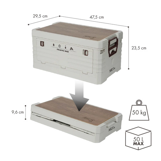 Składana skrzynia kempingowa z funkcją stołu 2w1 NILS CAMP NCB4002 32 L