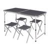 Zestaw stół i 4 krzesła NILS CAMP NC1633 ciemno szary