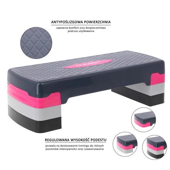 Step do aerobiku HMS AS002 różowo / szary