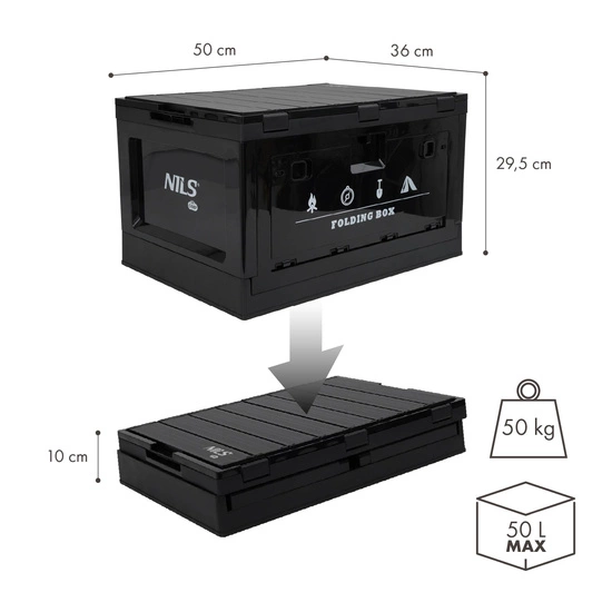 Składana skrzynia kempingowa z funkcją stołu 2w1 NILS CAMP NCB4006 50L
