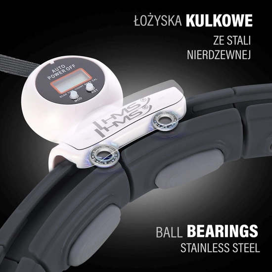 Hula hop magnetyczny z licznikiem i pasem HMS HHM15 czarny