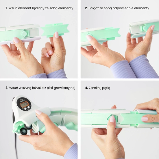 Hula hop z wypustkami, obciążnikiem i licznikiem HMS HHW06 zielony