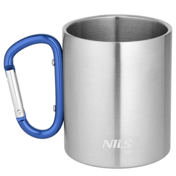 Kubek kempingowy z karabińczykiem NILS CAMP NC17110 300 ml niebieski