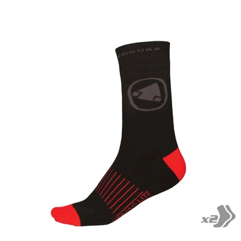 Skarpety rowerowe Endura Thermolite II 2-pack Black/Red