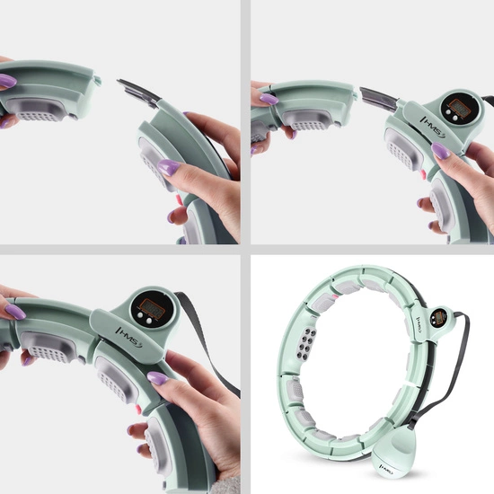 Hula hop magnetyczny z licznikiem i pasem HMS HHM13 green