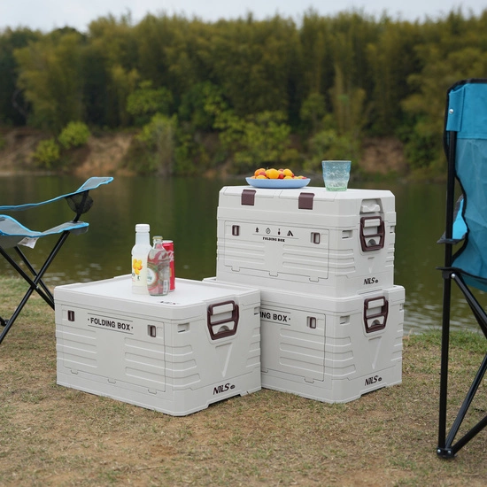 Składana skrzynia kempingowa z pokrywą NILS CAMP NCB4003 50L