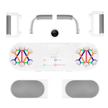 Deska do ćwiczeń mięśni brzucha i pompek z licznikiem HMS DBP03 biało - szara