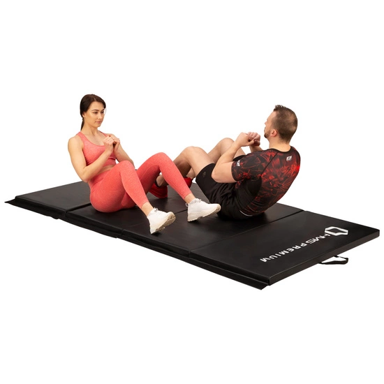 Materac gimnastyczny składany HMS PREMIUM MGS01 2400 x 1200 mm czarny