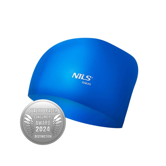 Czepek do pływania do długich włosów NQC NILS AQUA niebieski