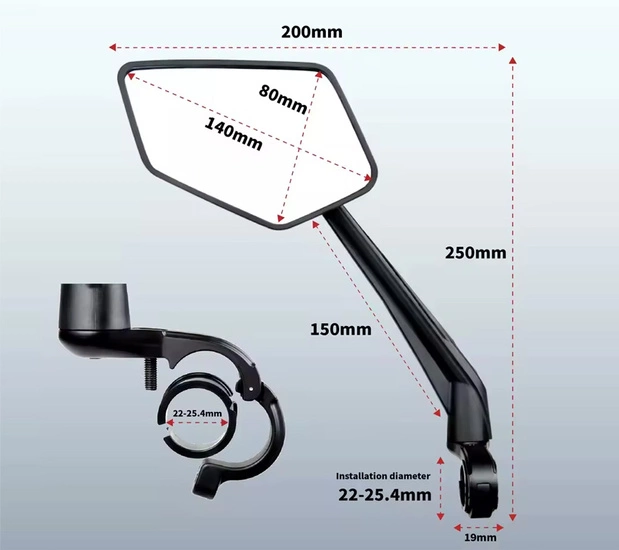 Lusterko rowerowe EasyDo RM08 Lewe