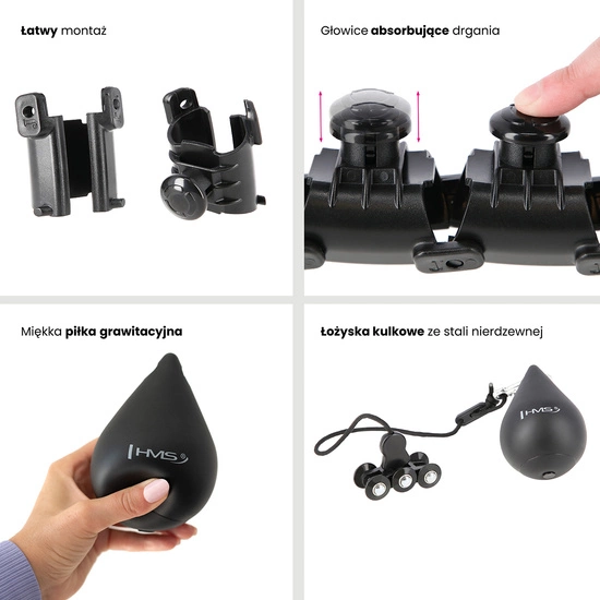 Hula hop z wypustkami, obciążnikiem i pasem HMS HHW01 czarny