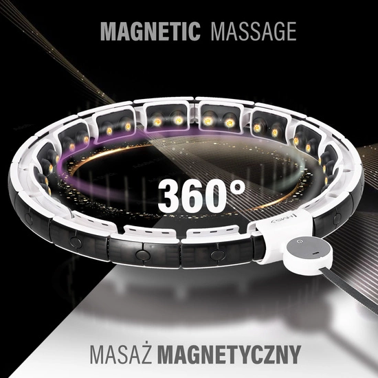 Hula hop magnetyczny z licznikiem i pasem HMS HHM16 biały