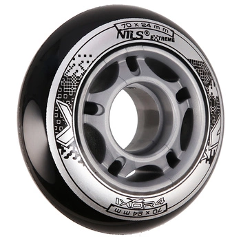 Zestaw kółek do rolek NILS EXTREME PU 70 x 24 czarne
