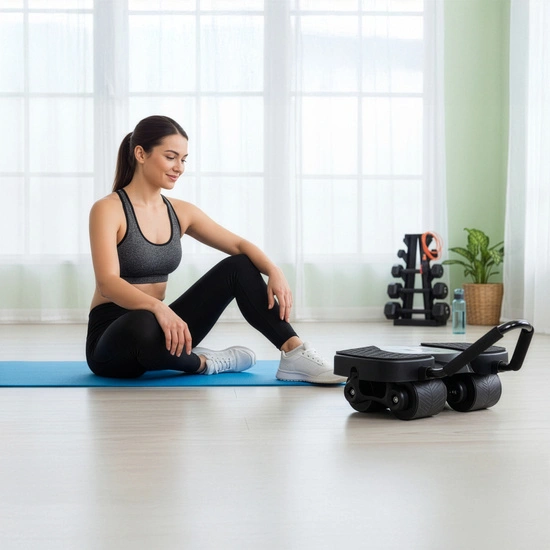 Automatyczne koło do ćwiczeń mięśni brzucha z podparciem i wyświetlaczem HMS KA40