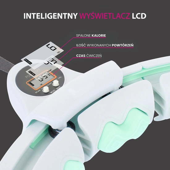 Hula hop z wypustkami, obciążnikiem i licznikiem HMS HHW06 zielony