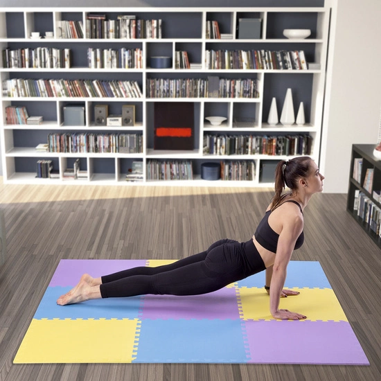 Mata puzzle ONE FITNESS MP10 MULTIPACK 10 mm żółto - niebiesko - fioletowy