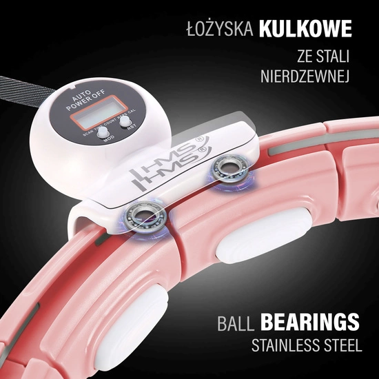 Hula hop z magnesem, obciążnikiem i licznikiem HMS HHM15 różowy