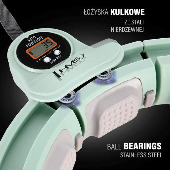Hula hop magnetyczny z licznikiem i pasem HMS HHM13 green