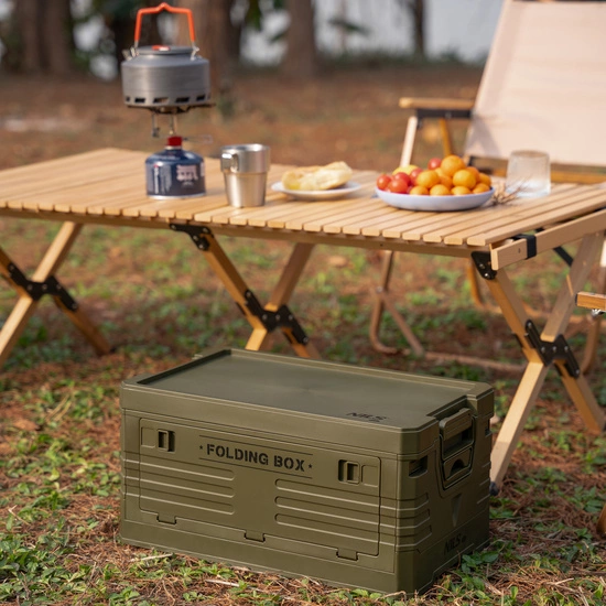 Składana skrzynia kempingowa z pokrywą NILS CAMP NCB4001 50L