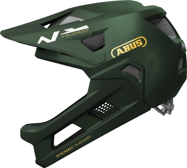 Kask rowerowy dziecięcy fullface ABUS YouDrop FF S moss green