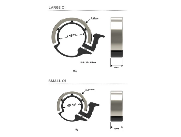 Dzwonek rowerowy Knog Oi mały srebrny