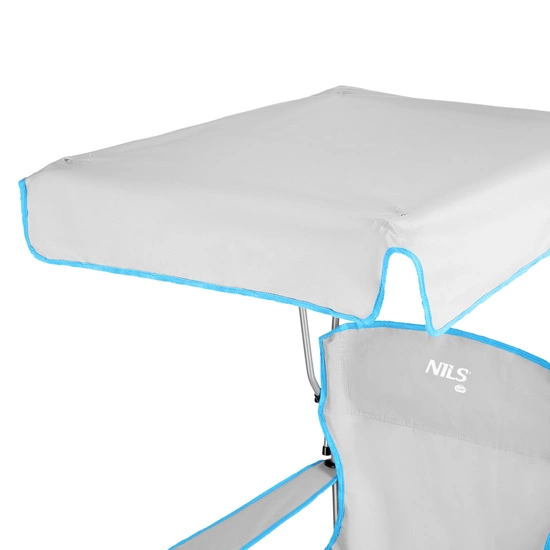 Krzesło turystyczne składane z daszkiem NILS NC3087 szare