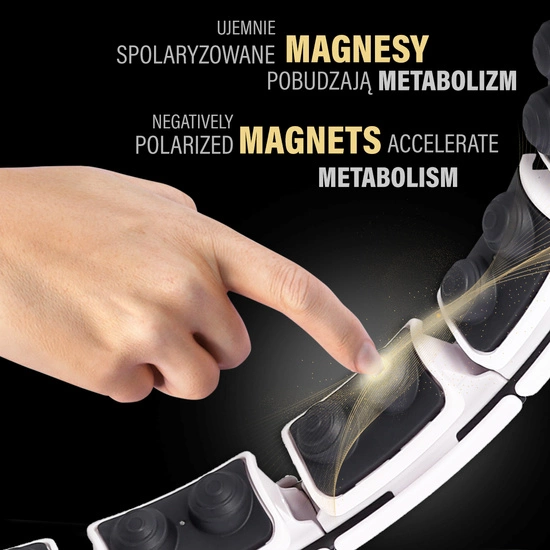 Hula hop z magnesami, obciążnikiem i licznikiem HMS HHM16 biały