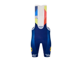 Spodenki rowerowe męskie Santini Lidl - Trek Replica Race z szelkami z wkładką Blue