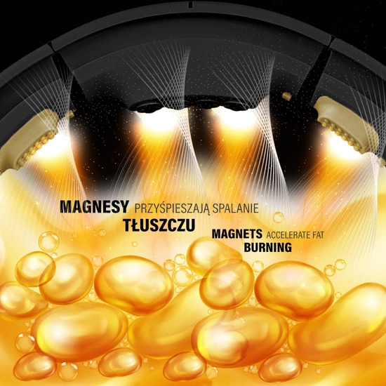 Zestaw hula hop magnetyczny z licznikiem + pas wyszczuplający HMS HHM13 black gold