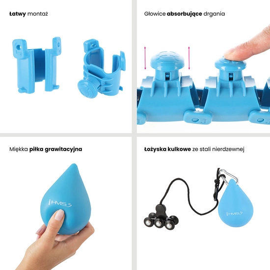 Hula hop z wypustkami, obciążnikiemi pasem HMS HHW01 blue