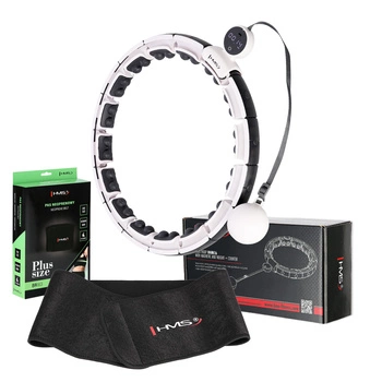 Zestaw hula hop magnetyczny z pasem wyszczuplającym HMS HHM16 + BR163 black white