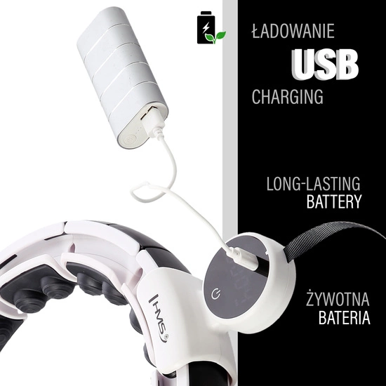 Hula hop z magnesami, obciążnikiem i licznikiem HMS HHM16 biały