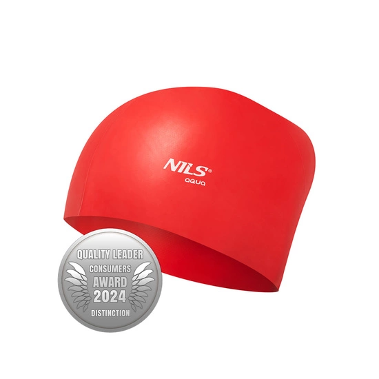 Czepek do pływania do długich włosów NQC NILS AQUA czerwony