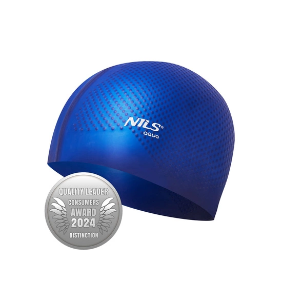 Czepek do pływania NQC dots NILS AQUA ciemnoniebieski