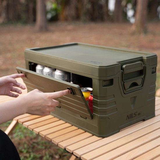 Składana skrzynia kempingowa z pokrywą NILS CAMP NCB4001 50L