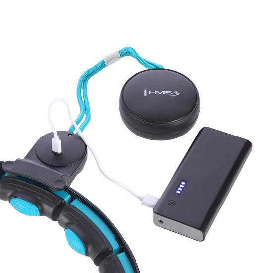 Hula hop magnetyczny z licznikiem i pasem HMS HHM17 czarny / turkusowy