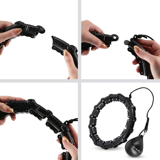 Hula hop z wypustkami, obciążnikiem i pasem HMS HHW11 + BR163 czarny