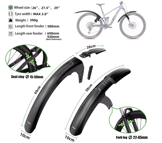 Błotniki rowerowe RBRL RL-1300FR Zestaw 26-29"