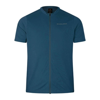 Koszulka rowerowa męska Endura Loop S/S Zipped blue