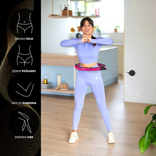 Hula hop z magnesami, obciążnikiem i licznikiem HMS HHM16 czarny - różowy