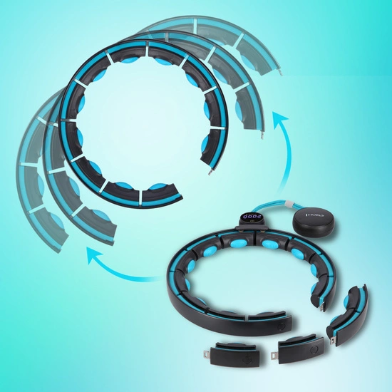 Hula hop z magnesami, obciążnikiem i licznikiem HMS HHM17 czarny - turkusowy