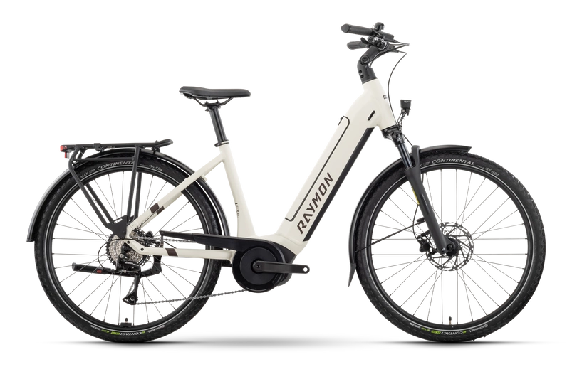 Rower elektryczny trekkingowy Raymon Metmo Wave 600Wh 2025 cotton / white