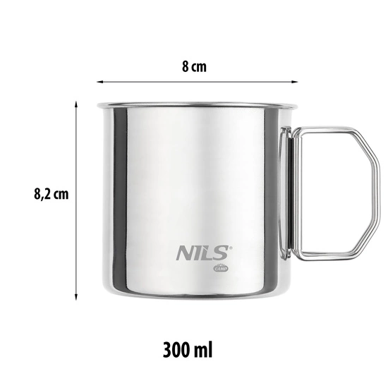 Zestaw czterech kubków ze stali nierdzewnej NILS CAMP NC1762