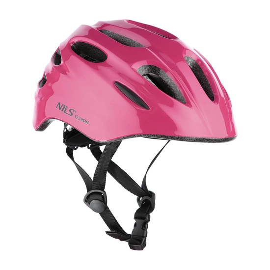 Kask rowerowy dziecięcy NILS EXTREME MTW01 Led różowy