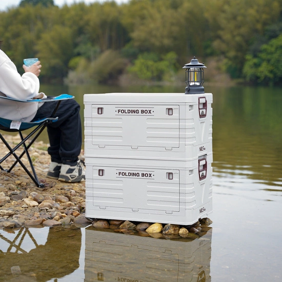 Składana skrzynia kempingowa z pokrywą NILS CAMP NCB4004 50L