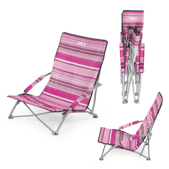 Krzesło plażowe NILS NC3035 różowe