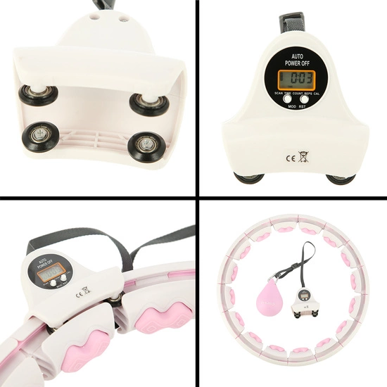 Hula hop z piłką grawitacyjną, licznikiem i pasem HMS HHW06 pink