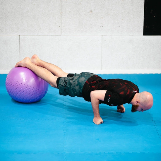 Piłka gimnastyczna masująca HMS YB03 55 cm fioletowa