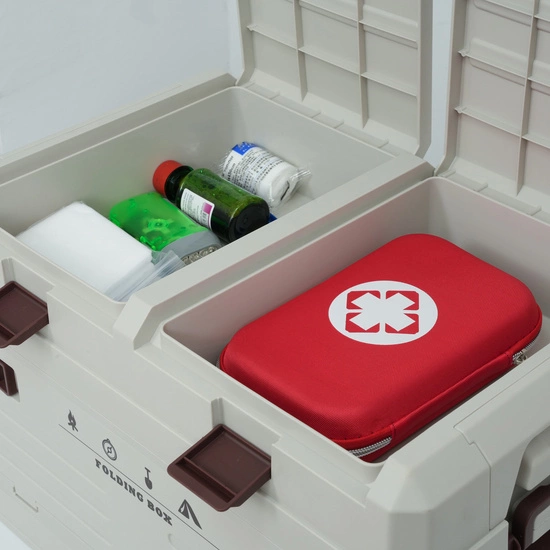 Składana skrzynia kempingowa z pokrywą NILS CAMP NCB4003 50L